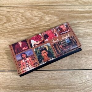 Frida Kahlo Art Black Leather Wallet